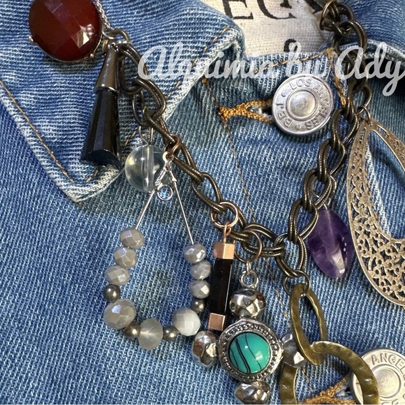 TURQUOISE AND ONYX PENDANT NECKLACE - Picture 4 of 7